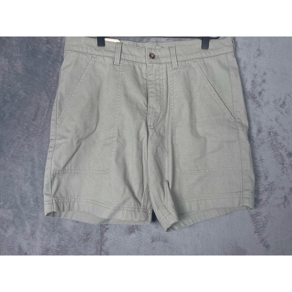 NWT Duck Head Mens Canvas Flat Front Chino Shorts Shadow Green Size 32